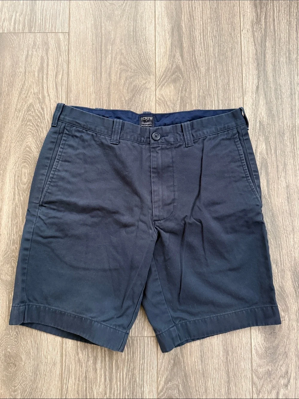 J. Crew Navy Flat-Front 100% Cotton Chino Shorts - Size 31